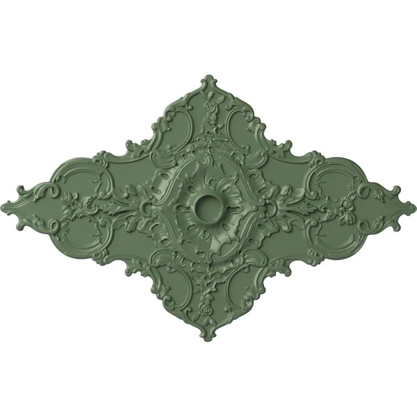 Ekena Millwork Melchor Diamond Medallion (Canopies up to 4"), 67 1/4"W x 43 3/8"H x 4"ID x 2"P, Athenian Green CM70X43MLAGF - main